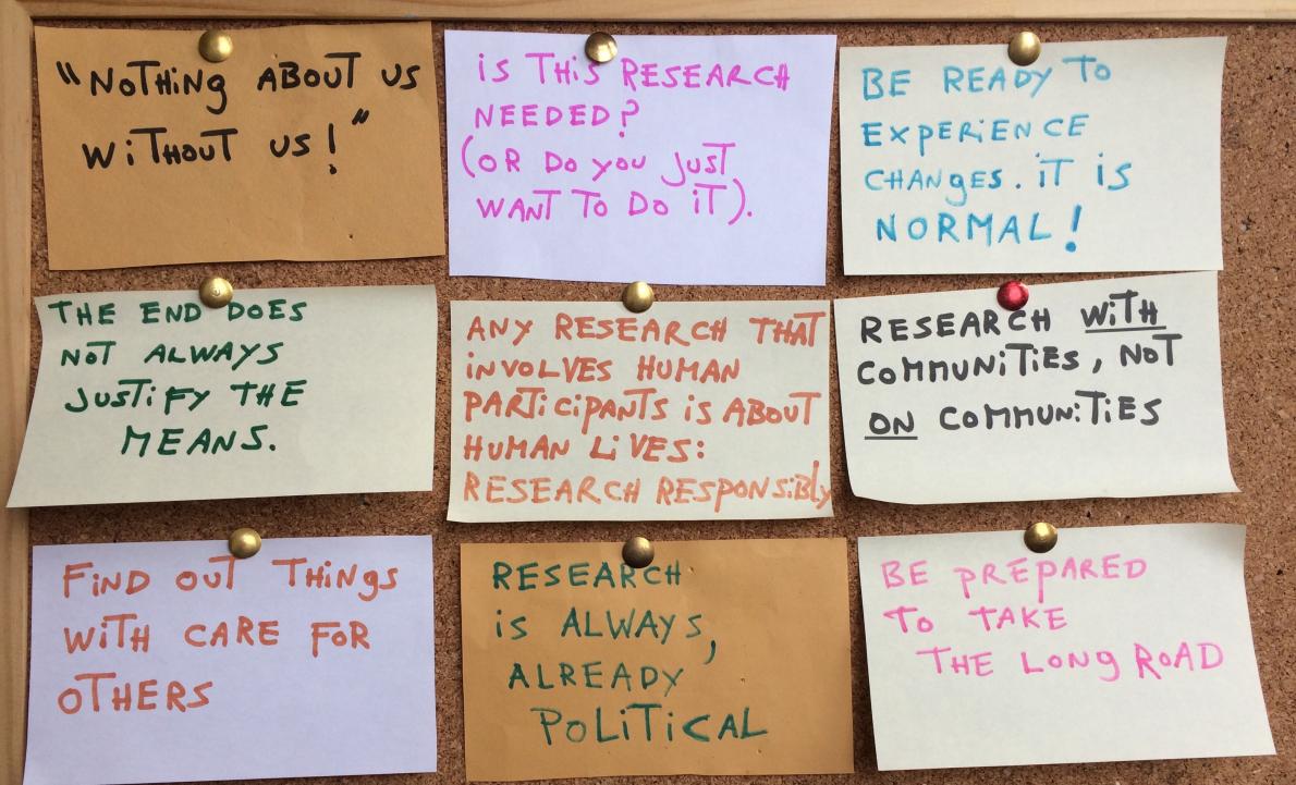 Board with pinned post-its